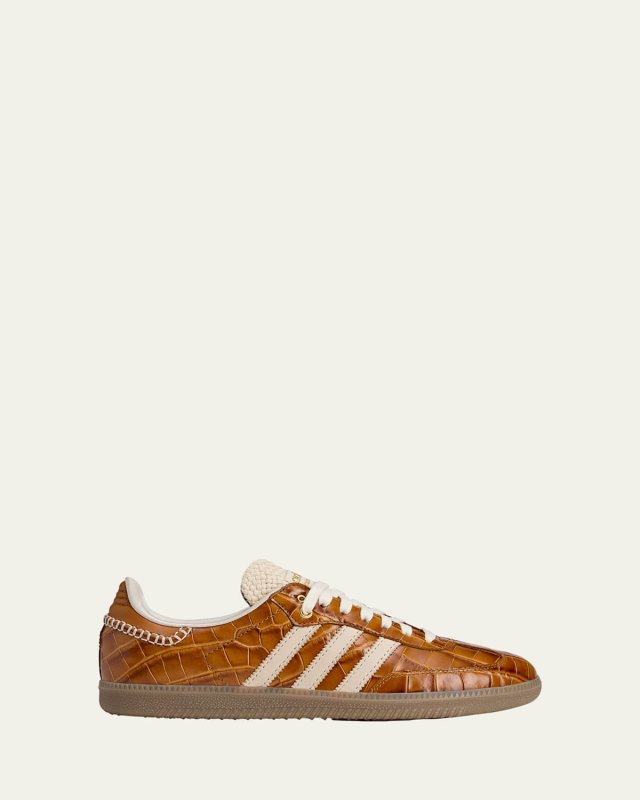 Samba Croco Leather Low-Top Sneakers